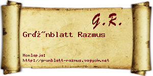 Grünblatt Razmus névjegykártya